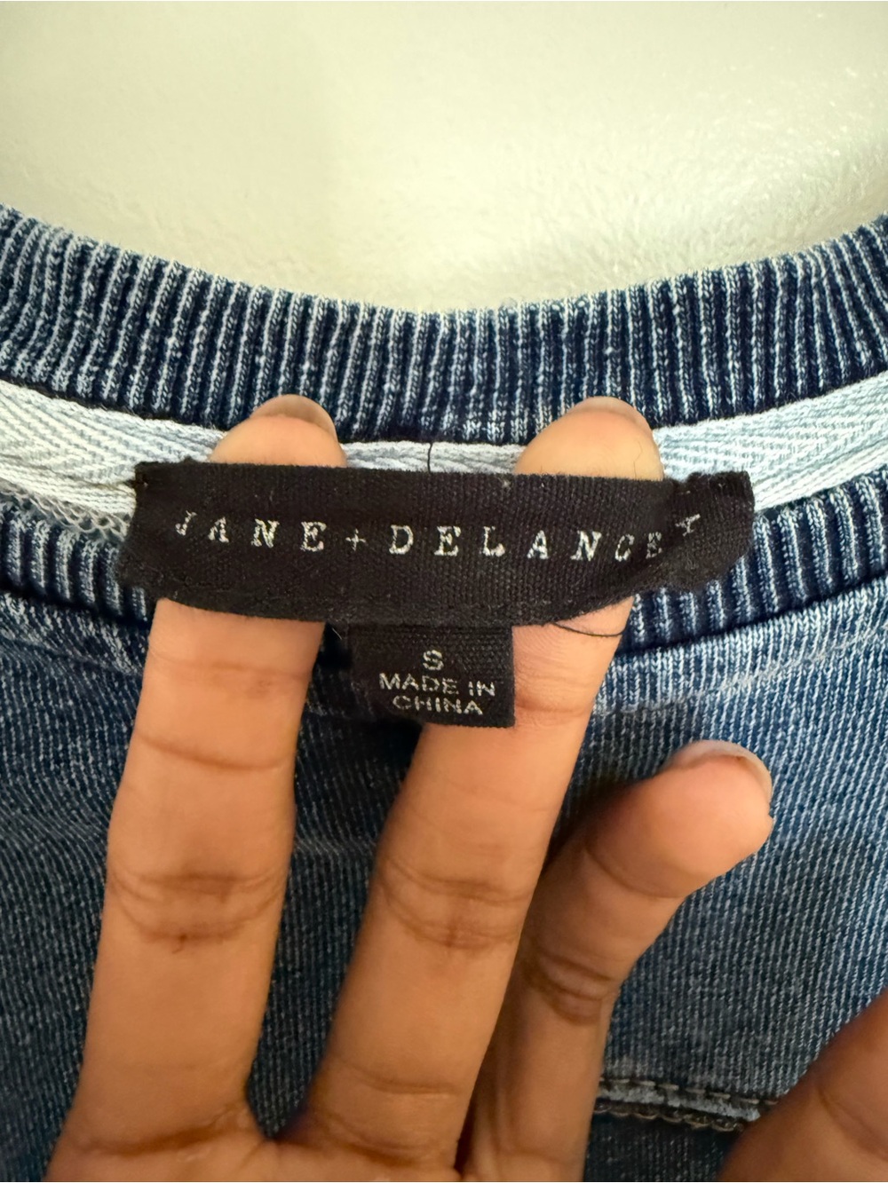 Jane and Delancey Patchwork Crewneck Sweater - Blue - Picture 4 of 4